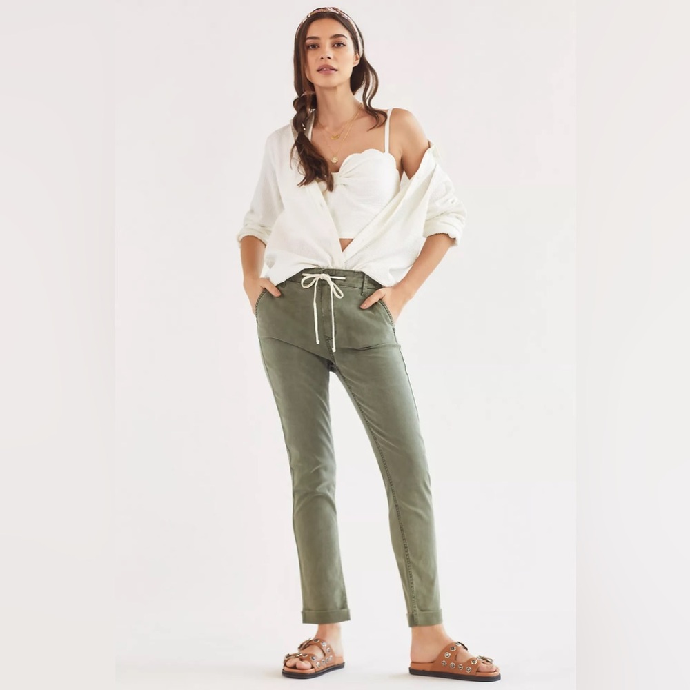 Paige‎ Women’s Christy Drawstring Waist Pant Vintage Coastal Green Size 32
